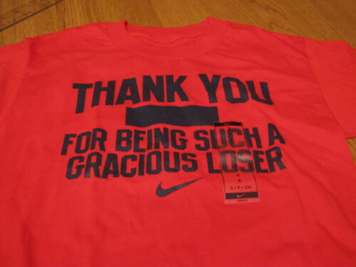 Boys Nike S youth T shirt red THANK YOU for being such a gracious loser ... - $11.35