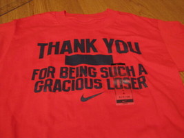 Boys Nike S youth T shirt red THANK YOU for being such a gracious loser smack - £9.07 GBP