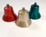 Vintage Carol Tone Bells made in USA Metal bells green red silver Christmas - €30,25 EUR