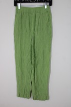 Madewell XXS Green Crinkle Crepe Pull On Elastic Waist Pants Pockets - £20.95 GBP