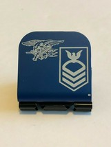 US NAVY SEAL Trident With CPO Stripes Laser Etched Aluminum Hat Clip Brim-it - £9.36 GBP