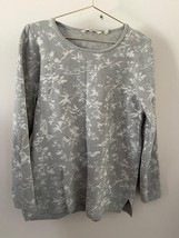 Soft Surroundings Chinoiserie Sweater Womens Small Gray Long Sleeve Pull... - $14.24