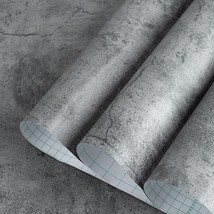 Totio Dark Grey Concrete Wallpaper 31.5×157Inch Matte Thick Textured Cement Gray - £43.24 GBP