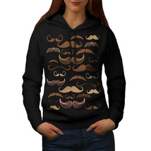 Wellcoda Mustache Madness Womens Hoodie, Moustache Casual Hooded Sweatshirt - £28.97 GBP