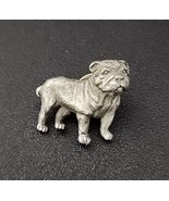 English Bulldog, Pin Buttons Art-Dog, Limited Edition Silver Tone Lapel Brooch 