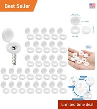 100pcs White Plastic Hinged Cover Caps With Washer Flip Tops,  Fold Snap... - $9.47