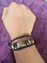 Black Leather Braclet - £3.84 GBP