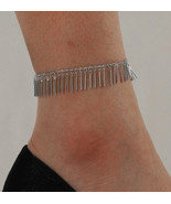 Silver bar fringe ankle bracelet - $223.32 MXN