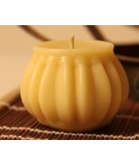 Handmade 100% Pure Beeswax Candle Shape of PUMPKIN 100% Cotton Wick - $13.70 CAD+