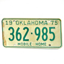 1975 United States Oklahoma Base Mobile Home License Plate 362-985 - £14.70 GBP
