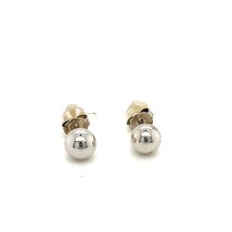 Vintage Signed Sterling 3 Pair Ball Stud and 3 Pair CZ Stud Earrings wit... - $54.45