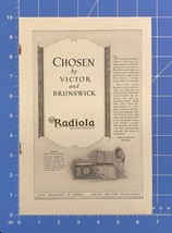 Vintage Print Ad Radiola RCA Radio Chosen by Victor and Brunswick 10&quot; x 6.5&quot; - £9.94 GBP