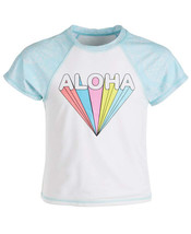 Miken Big Girls Aloha Short-Sleeve Rash Guard Color Bright White Color XL - £26.79 GBP