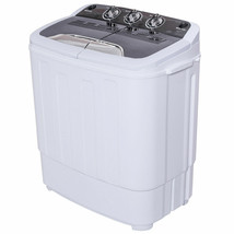 Mini Compact Twin Tub Washing Machine Washer 13lbs Spin Spinner Black &amp;White New - £181.25 GBP