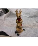 Crossroads &quot;3 Totem stacked Reindeer&quot; Figurine NEW 5.25 X 2.5&quot; - $366.81 MXN