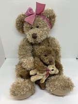 Marmie Plush Bear Trio Russ Berrie Vintage Stuffed Plush Pink Bow W/ Tag... - $25.03