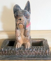 Vintage Carved Wood Scottish Terrier Scottie Dog Pipe Holder / Catch All See Pic - £31.76 GBP