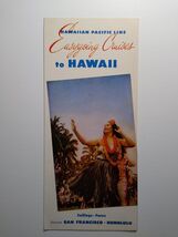 Vintage Hawaiian Pacific Line S.S. Aleutian Cruise Brochure Hula Dancer - $18.62