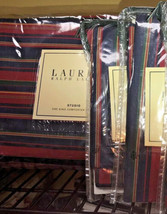 Vtg Ralph Lauren Studio Stripe Red King Duvet W/ 2 European Shams Orig. ... - £147.40 GBP