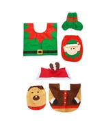 Anyhouz Christmas Toilet Seat Cover Rug Bathroom Mat Set - $872.47 MXN