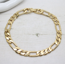 Stylish Vintage 1980s Gold Plated Large Curb Link BRACELET Jewellery - £17.18 GBP