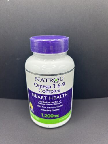 Natrol Omega 3-6-9 Complex  Heart Health 1200mg - 60 Softgels - Exp. 05/2024 - £12.57 GBP