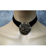 Black Velvet Choker Steampunk Gear Medallion Cogs Fantasy Science Fictio... - €10,92 EUR