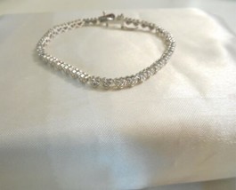 Department Store 7&quot; Sterling Silver Plated Diamond Accent Bracelet Y343 - $33.59