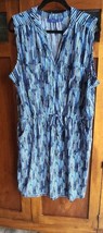 Women&#39;s APT 9 XXL Dress Blue VNeck Sleeveless Side Pockets Elastic Waist Stretch - £19.07 GBP