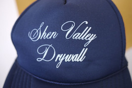 Vintage &quot;Shen Valley Drywall&quot; Blue White MESH Hipster TRUCKER HAT Baseba... - £15.81 GBP