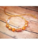 Bracelet Cord Square Knot Beads Mixed Materials Upcycled New Handmade Ad... - $10.00