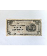 1940s Japanese 50 Centavos Banknote Filipino Occupation WW2 Circulated M... - £3.08 GBP