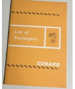 Queen Mary Passenger List 1963 Southampton Cherbourg New York Cunard Line - $9.90