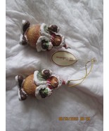 Resin Holiday Tan Snowman With Green Coat Ornament X1024 Set of 2 - $16.44 CAD