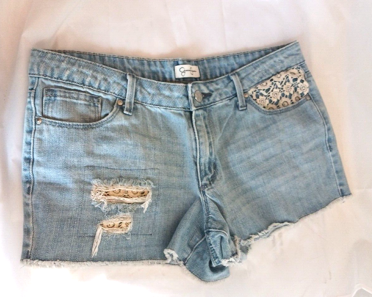 Primary image for Jessica Simpson Womens Size 29 Jean Short Shorts Distressed Lace Cutoffs
