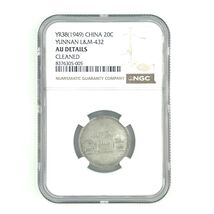 1949 China 20C Silver Yunnan L&amp;M 432 Graded by NGC as AU Details (Cleaned) - $609.96