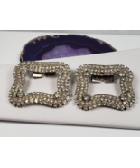 Vintage 1960&#39;s Pair of Rhinestone Bridal Prom Shoe Clips - £43.39 GBP