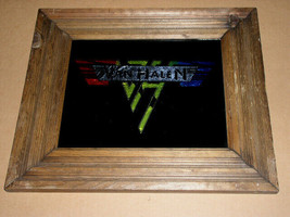 Van Halen Vintage Rainbow Foil Logo Framed In Wood - £196.13 GBP