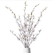 Artificial Faux Plants Flowers Indoor Spring Summer Decor, 4 Bundles Fake, White - $39.99