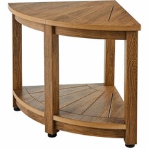 VEVOR Corner Shower Bench, 18.5&quot; Height 17.75&quot; Radius, Faux Wood Grain Polystyre - $128.68