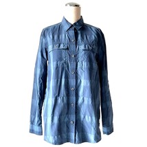 Eddie Bauer Travex Blue Plaid Button Front Roll Tab Long Sleeve Shirt-Wo... - $19.00