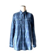 Eddie Bauer Travex Blue Plaid Button Front Roll Tab Long Sleeve Shirt-Wo... - $26.66 CAD