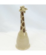 Giraffe Bell Sculpture Stoneware Handmade 11 1/2&quot; Tall x 4&quot; Diameter Art... - £61.68 GBP