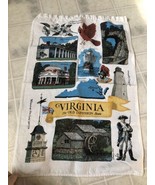 Virginia Landmarks Vintage Tea Towel Kay Dee Linen Fabric Wall Hanging - £25.61 GBP