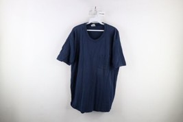 Vintage 90s Aeropostale Mens Small Faded Blank Baggy Fit Pocket T-Shirt Blue USA - £31.10 GBP