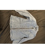 Christine Alexander Women’s Jean Jacket M Bling Zip Western Style - $55.03 CAD