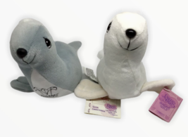 Tender Tails 2 Easter Seals White Gray Plush Limited Edition Precious Moments  - £15.42 GBP