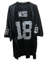 Randy Moss #18 Oakland Raiders NFL Reebok Embroidered Silver Black Jersey 3XL - $55.65