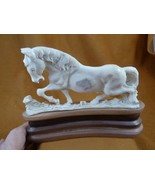 (horse-16) wild Horse walking of shed ANTLER figurine Bali detailed stal... - $168.29