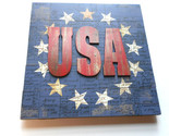 American Backroads USA red white blue slatboard Wall Sign  Tim Coffey Wo... - $23.87